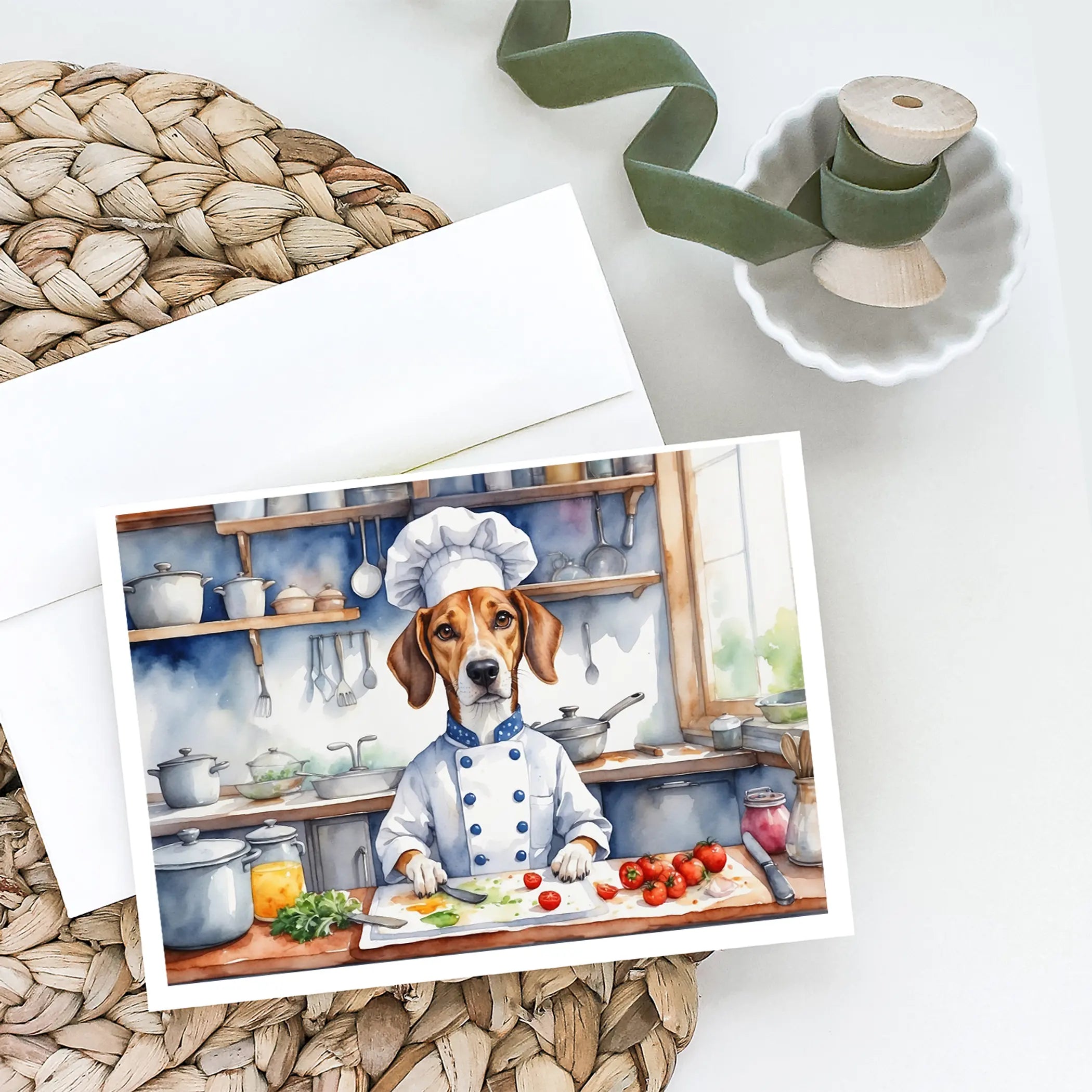 American Foxhound The Chef Greeting Cards Pack of 8 Caroline's Treasures