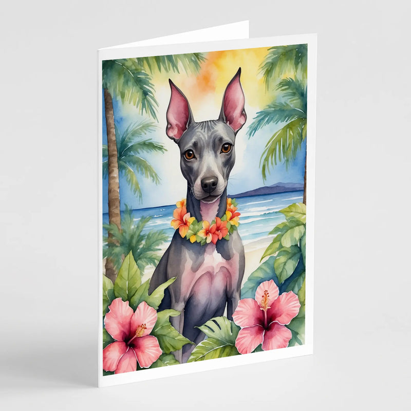 American Hairless Terrier Luau Greeting Cards Pack of 8 Caroline's Treasures