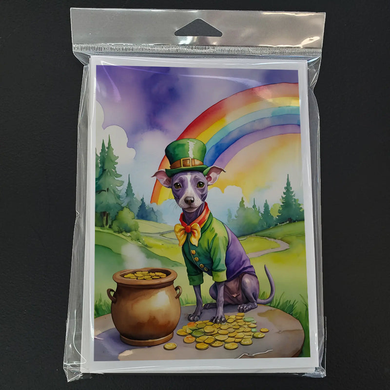 American Hairless Terrier St Patrick's Day Greeting Cards Pack of 8 Caroline's Treasures