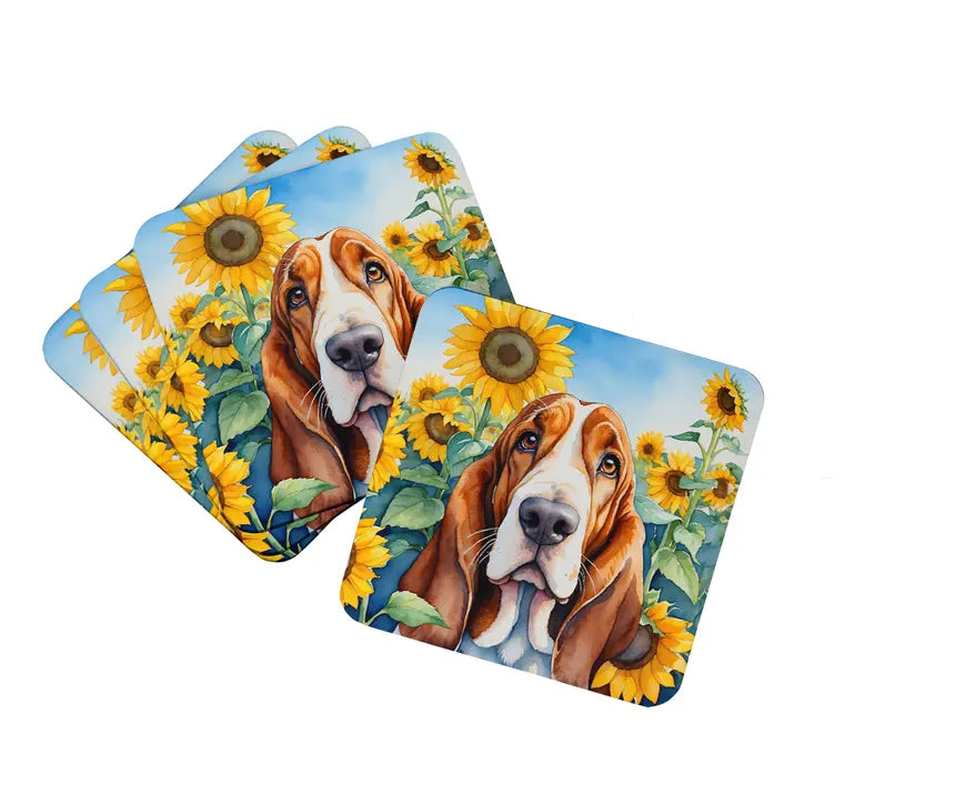 American Hairless Terrier in Sunflowers Pair of Pot Holders Caroline's Treasures