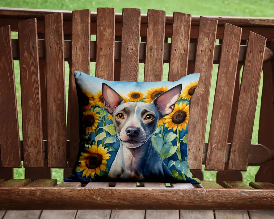 American Hairless Terrier in Sunflowers Pair of Pot Holders Caroline's Treasures