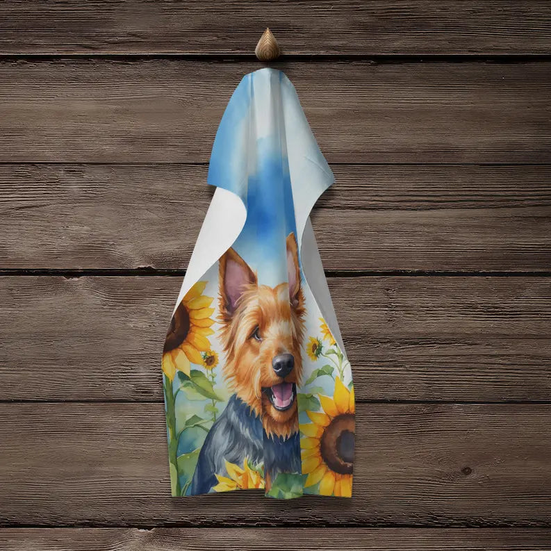 American Hairless Terrier in Sunflowers Pair of Pot Holders Caroline's Treasures