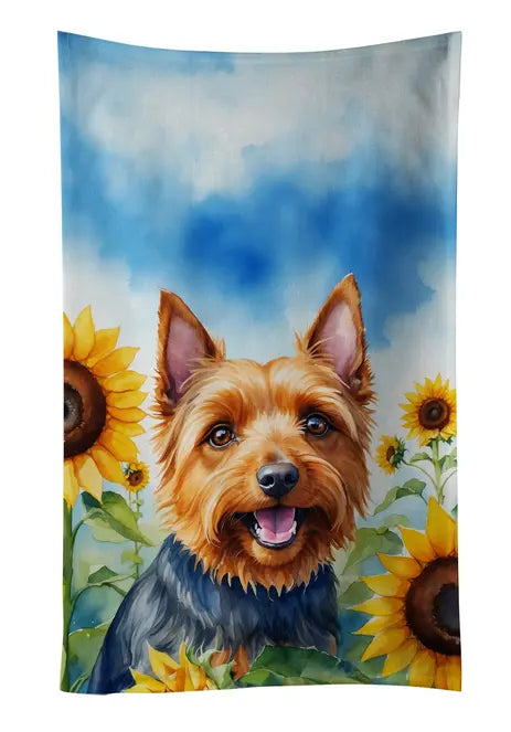 American Hairless Terrier in Sunflowers Pair of Pot Holders Caroline's Treasures