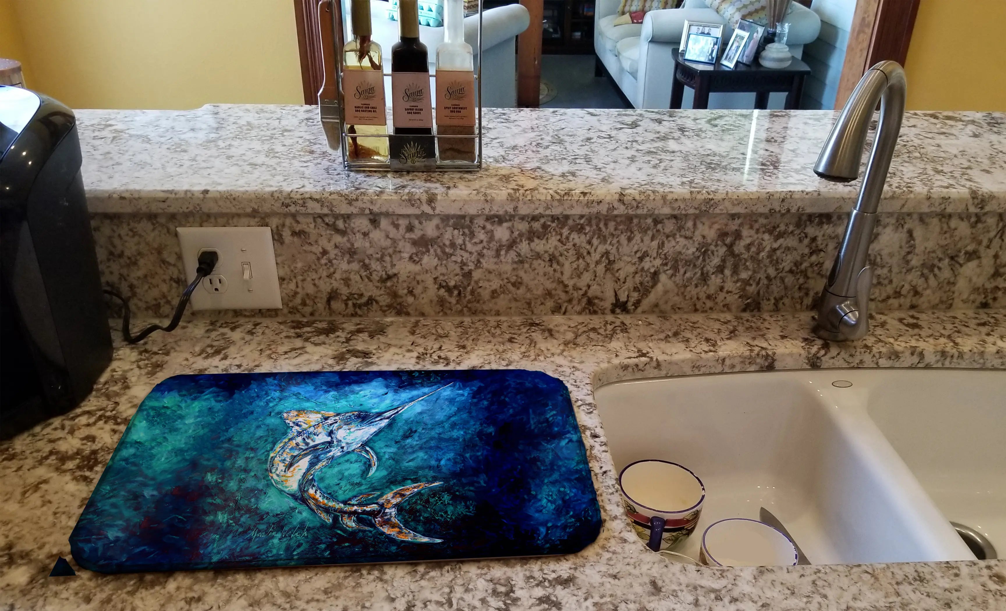 American Marlin Dish Drying Mat Caroline's Treasures