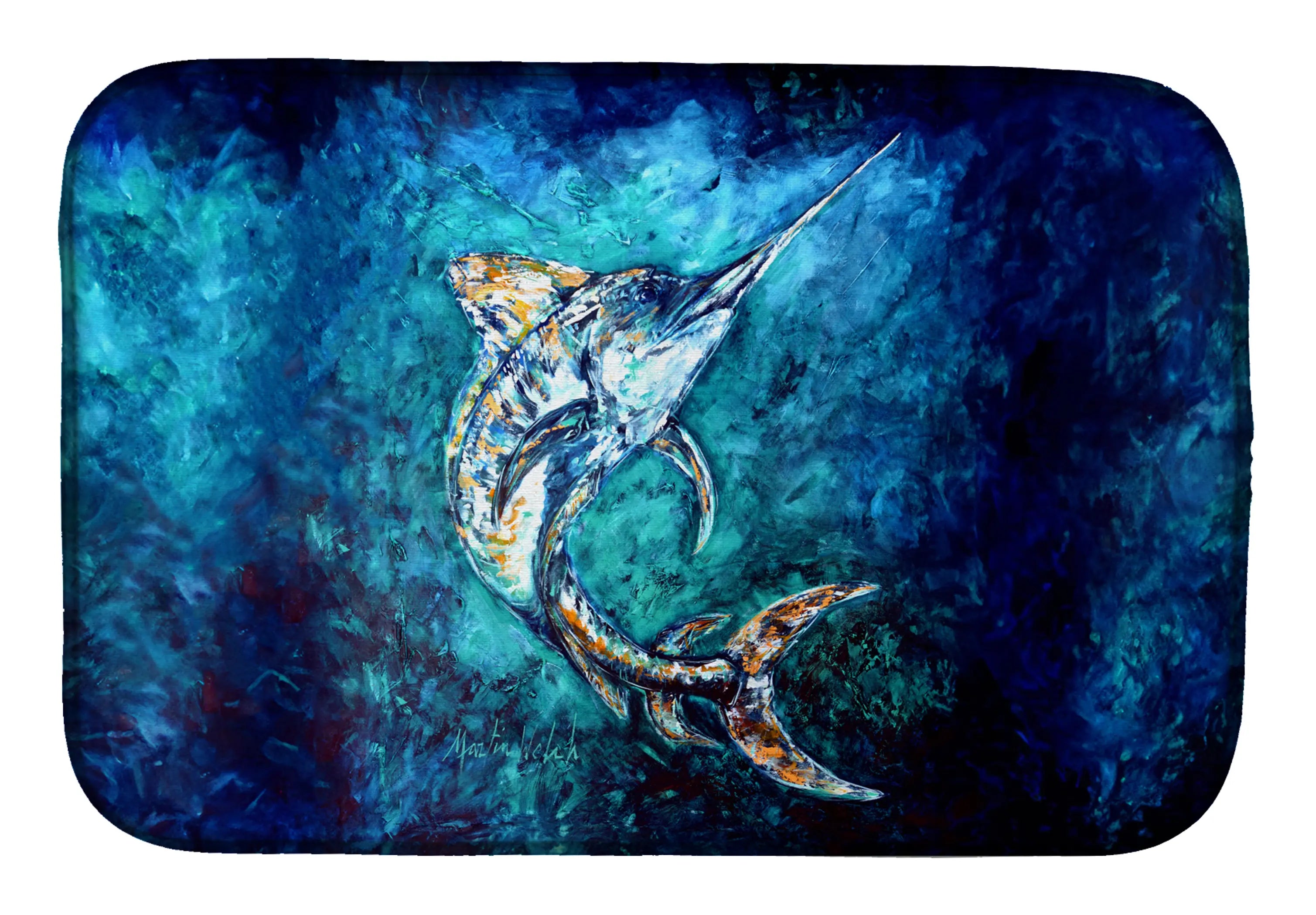 American Marlin Dish Drying Mat Caroline's Treasures