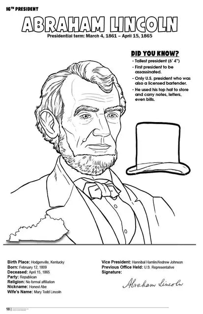American Presidents Coloring Book Really Big Coloring Books