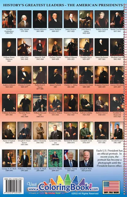 American Presidents Coloring Book Really Big Coloring Books