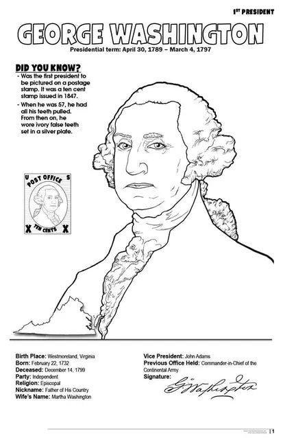 American Presidents Coloring Book Really Big Coloring Books