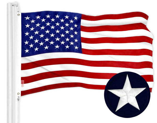 American USA Flag | 2.5x4 Ft | ToughWeave Series Embroidered 210D Polyester | Country Flag Embroidered Stars Sewn Stripes Indoor Outdoor Vibrant Colors Brass Grommets G128