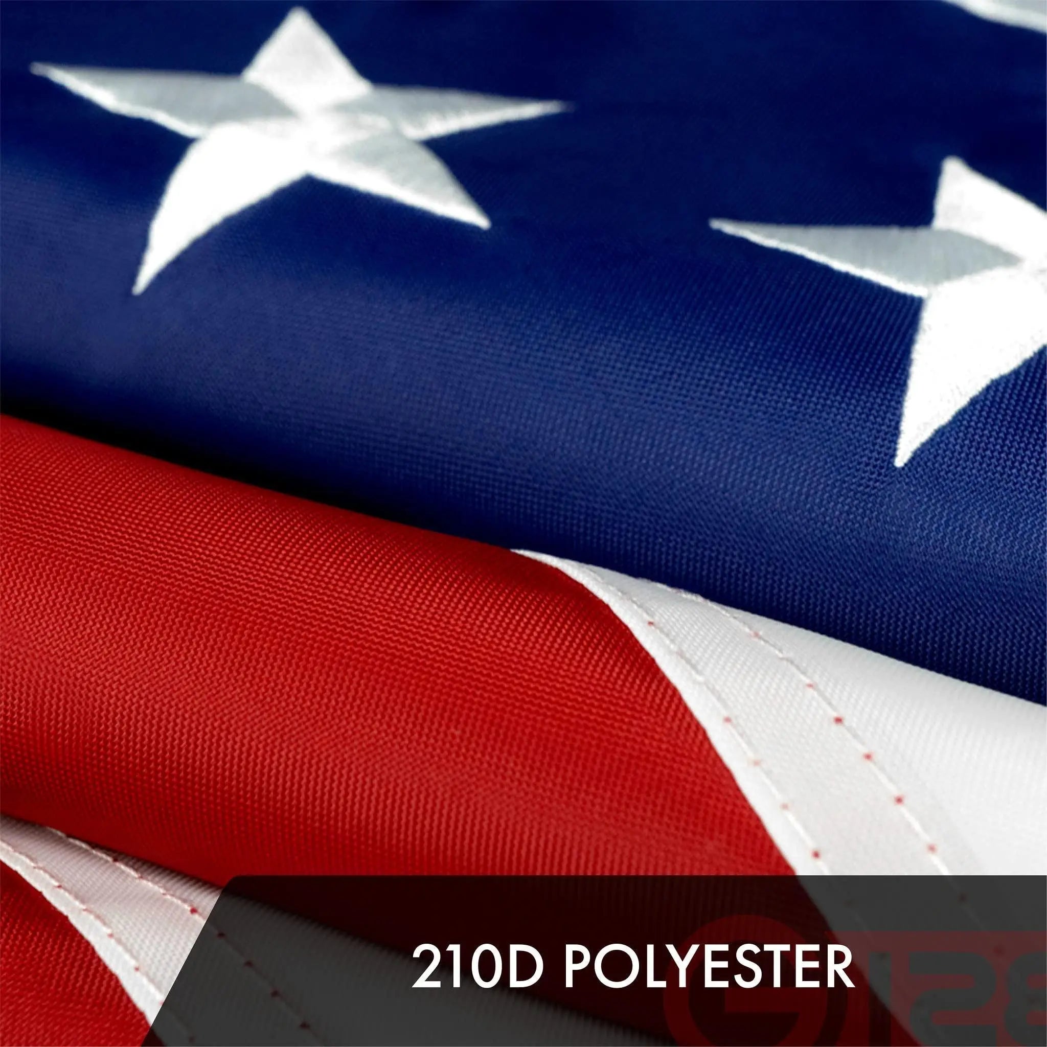 American USA Flag | 2.5x4 Ft | ToughWeave Series Embroidered 210D Polyester | Country Flag Embroidered Stars Sewn Stripes Indoor Outdoor Vibrant Colors Brass Grommets G128