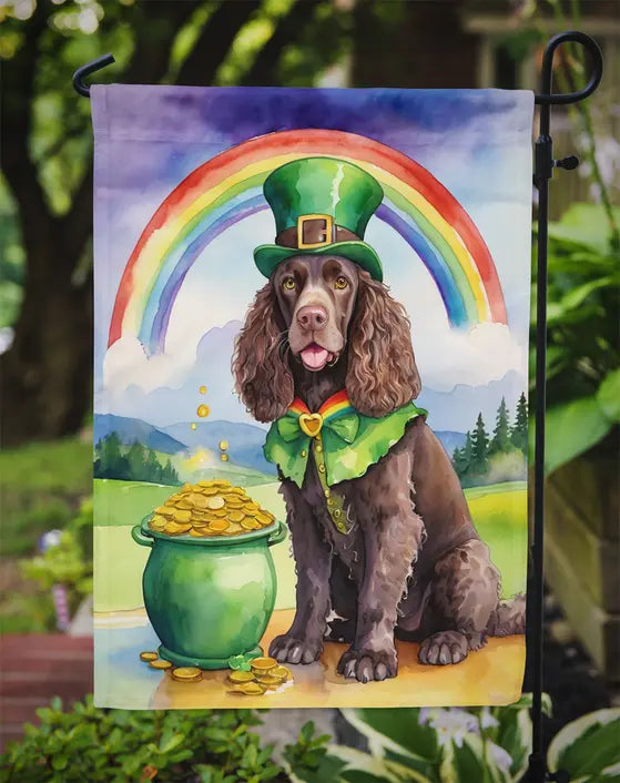 American Water Spaniel St Patrick's Day Garden Flag Caroline's Treasures