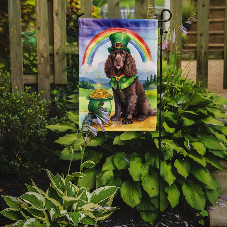 American Water Spaniel St Patrick's Day Garden Flag Caroline's Treasures