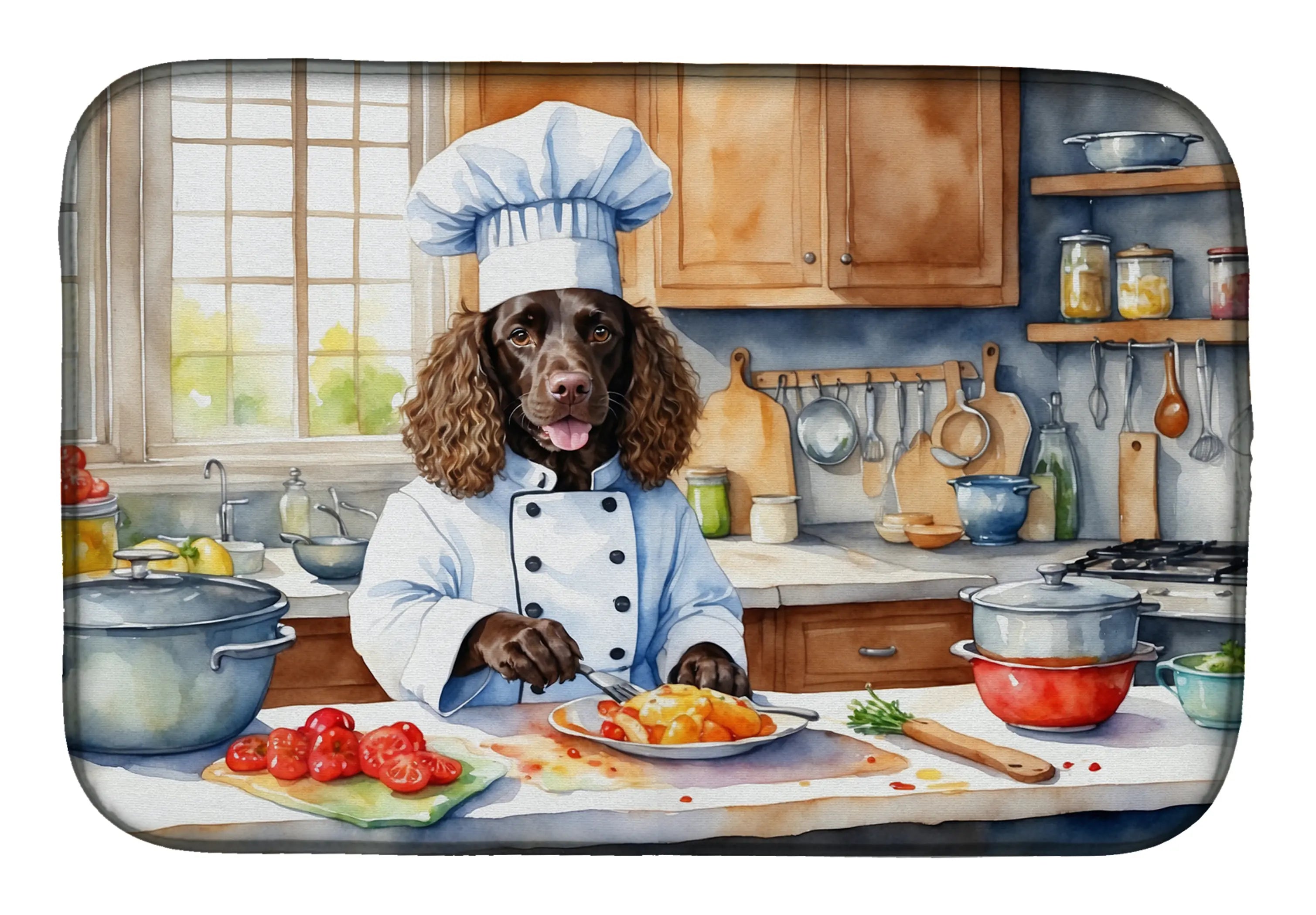 American Water Spaniel The Chef Dish Drying Mat Caroline's Treasures