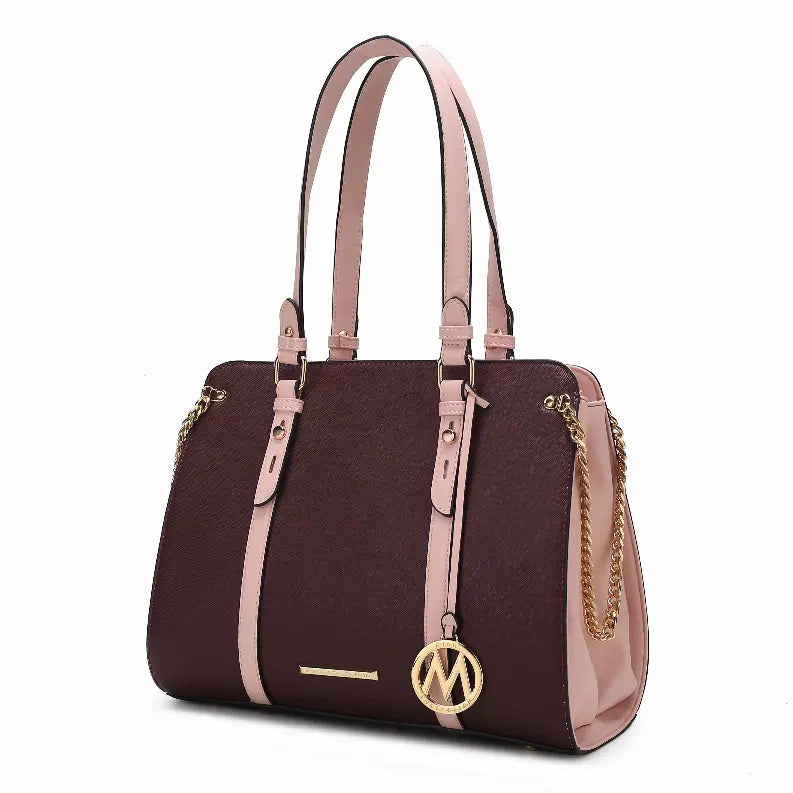 Amy Color Block Vegan Leather Women's Tote MKF Collection by Mia K.