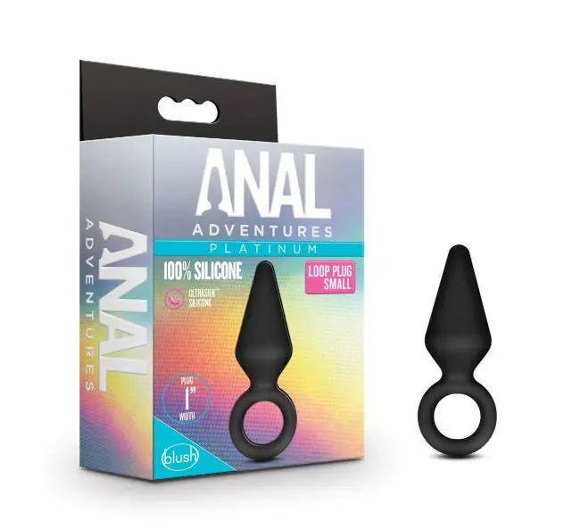 Anal Adventures Platinum Silicone Loop Plug - Small Black Blush Novelties