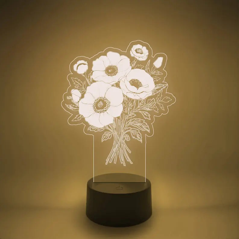 Anemone Flower Bouquet LED Lamp | Gift for Grandma or Mom The 308 Collective