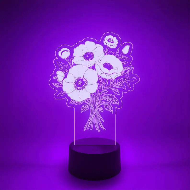 Anemone Flower Bouquet LED Lamp | Gift for Grandma or Mom The 308 Collective