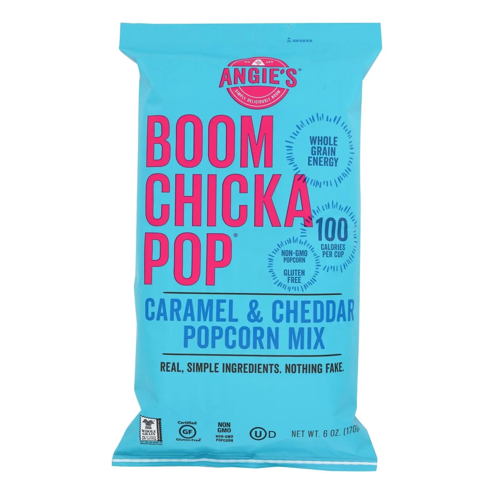 Angie's Kettle Corn Boom Chicka Pop Caramel And Cheddar Popcorn Mix - Case Of 12 - 6 Oz. Angie's Kettle Corn