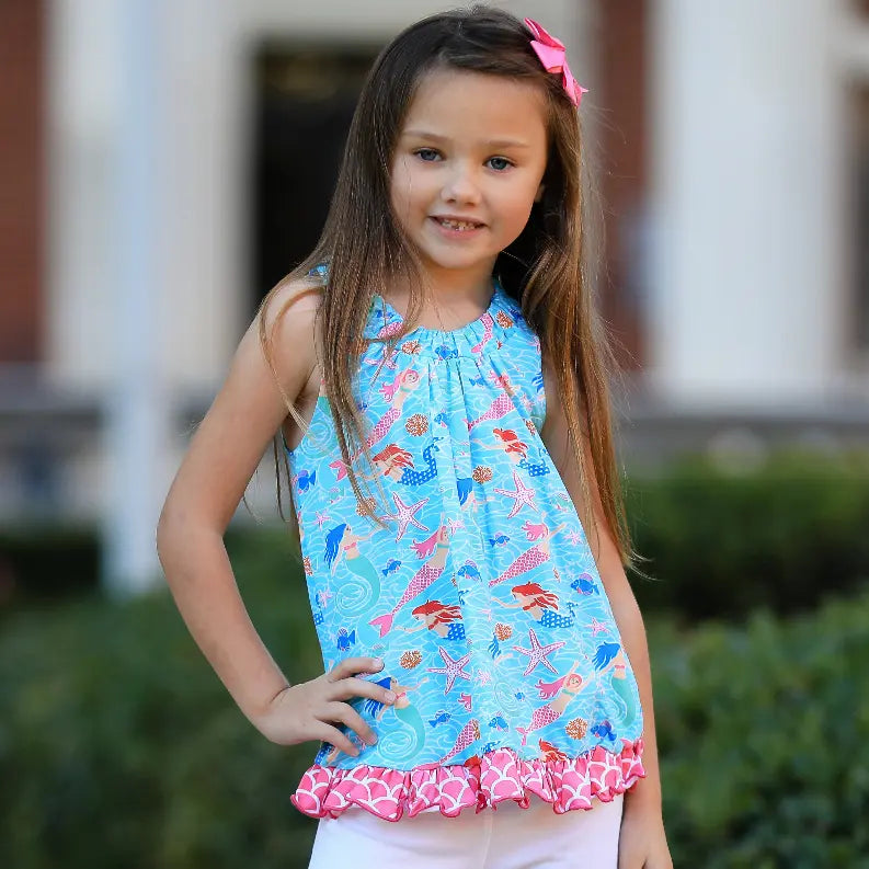 AnnLoren Baby and Big Girls Mermaid Swing Tank Top Spring Summer AnnLoren