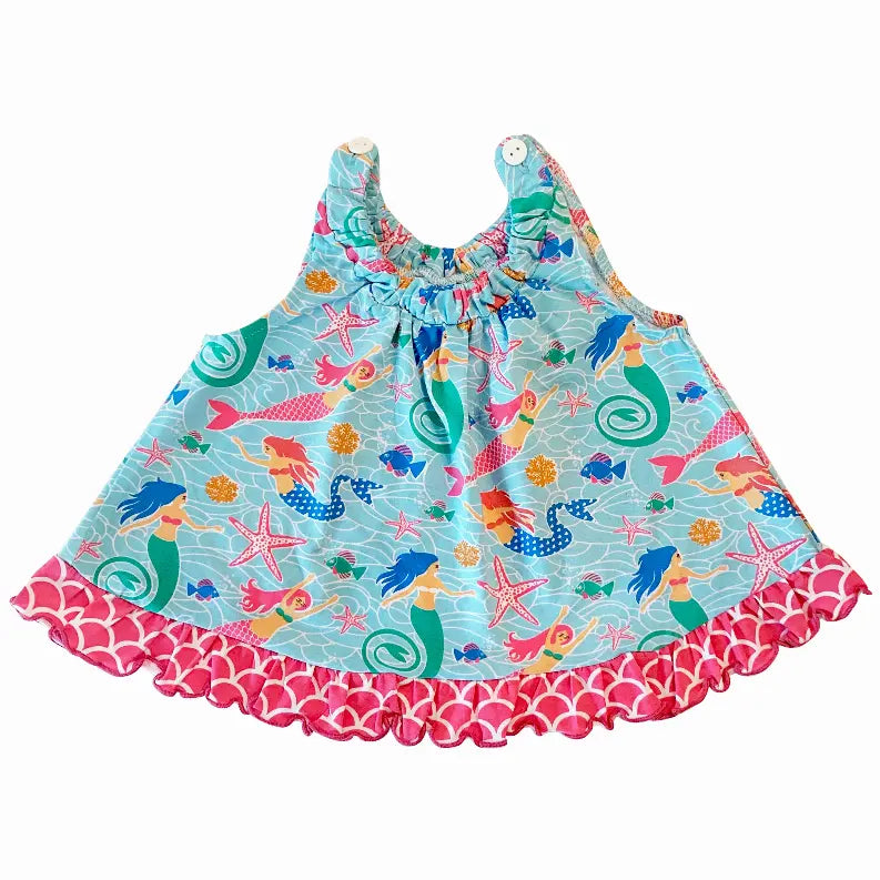 AnnLoren Baby and Big Girls Mermaid Swing Tank Top Spring Summer AnnLoren
