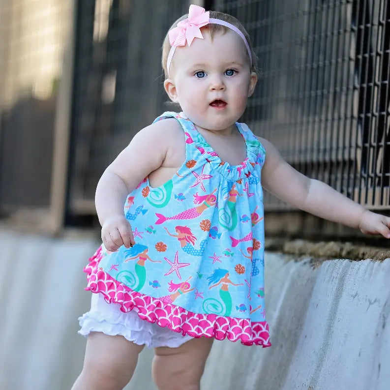 AnnLoren Baby and Big Girls Mermaid Swing Tank Top Spring Summer AnnLoren