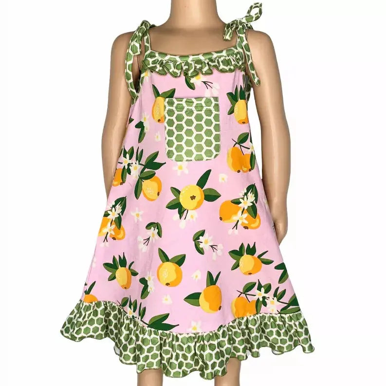 AnnLoren Big Little Girls Pretty as a Peach Pink Spaghetti Strap Dress AnnLoren