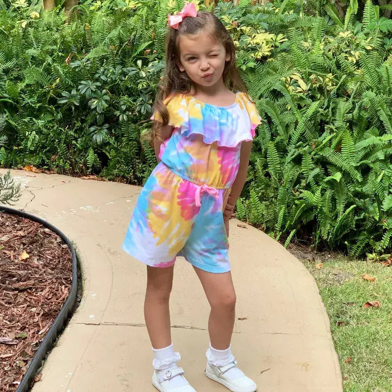 AnnLoren Big Little Girls Shorts Jumpsuit Summer One Piece Outfit AnnLoren