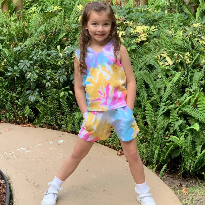 AnnLoren Girls Hoodie Tank and Shorts Set AnnLoren