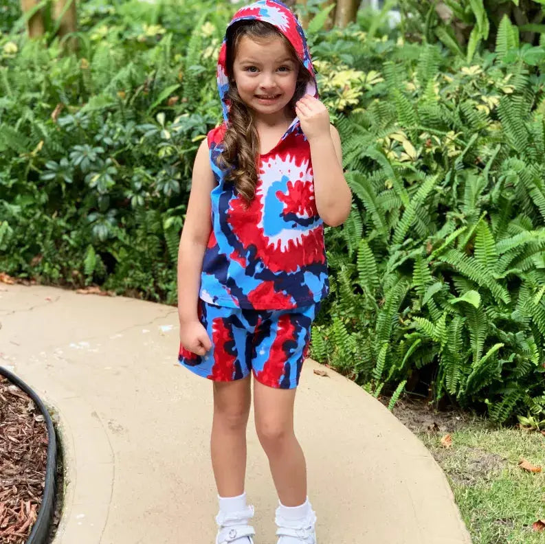 AnnLoren Girls Hoodie Tank and Shorts Set AnnLoren