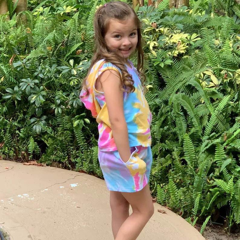 AnnLoren Girls Hoodie Tank and Shorts Set AnnLoren