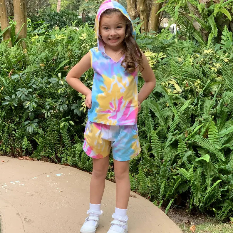 AnnLoren Girls Hoodie Tank and Shorts Set AnnLoren