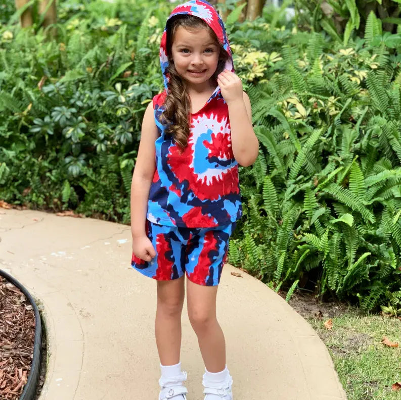 AnnLoren Girls Hoodie Tank and Shorts Set AnnLoren