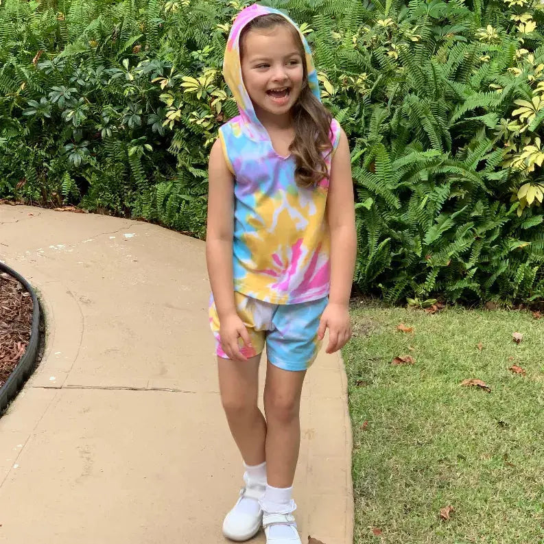 AnnLoren Girls Hoodie Tank and Shorts Set AnnLoren