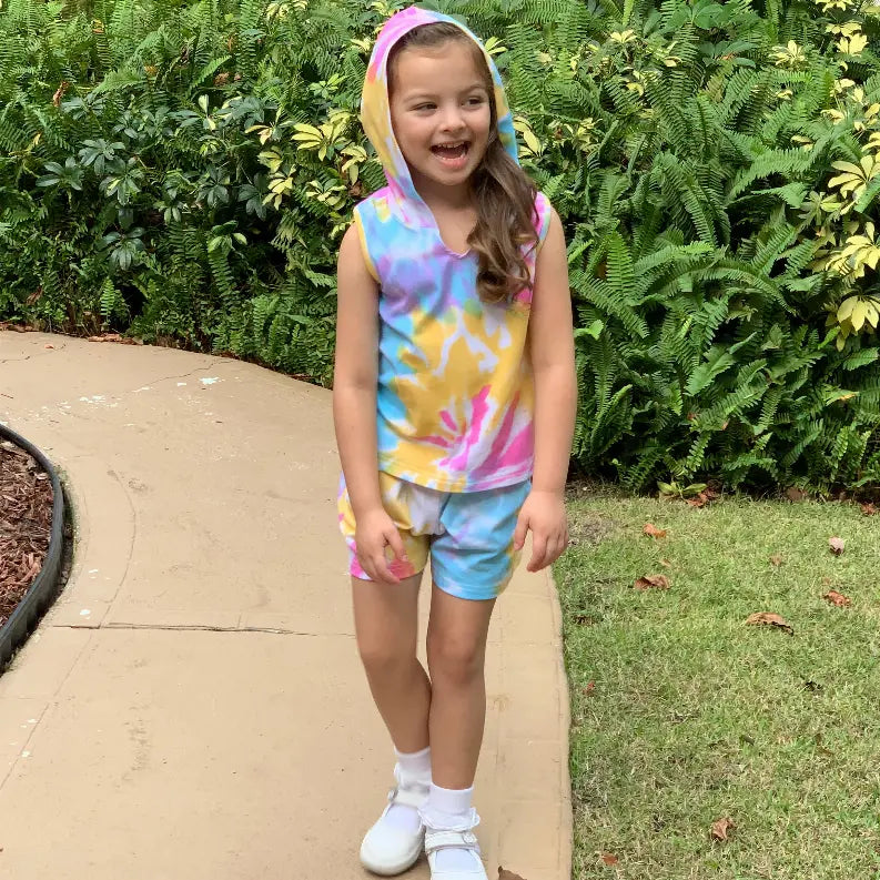 AnnLoren Girls Hoodie Tank and Shorts Set AnnLoren
