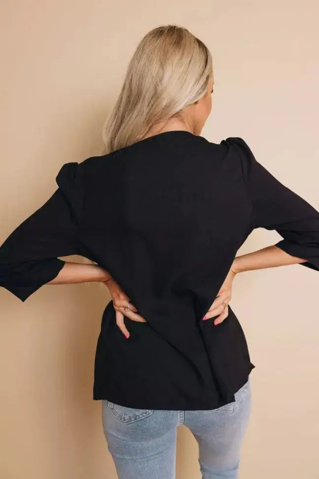 AnnaMarie Embroidered Blouse Stay Warm in Style