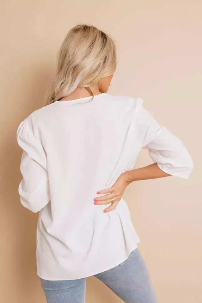 AnnaMarie Embroidered Blouse Stay Warm in Style