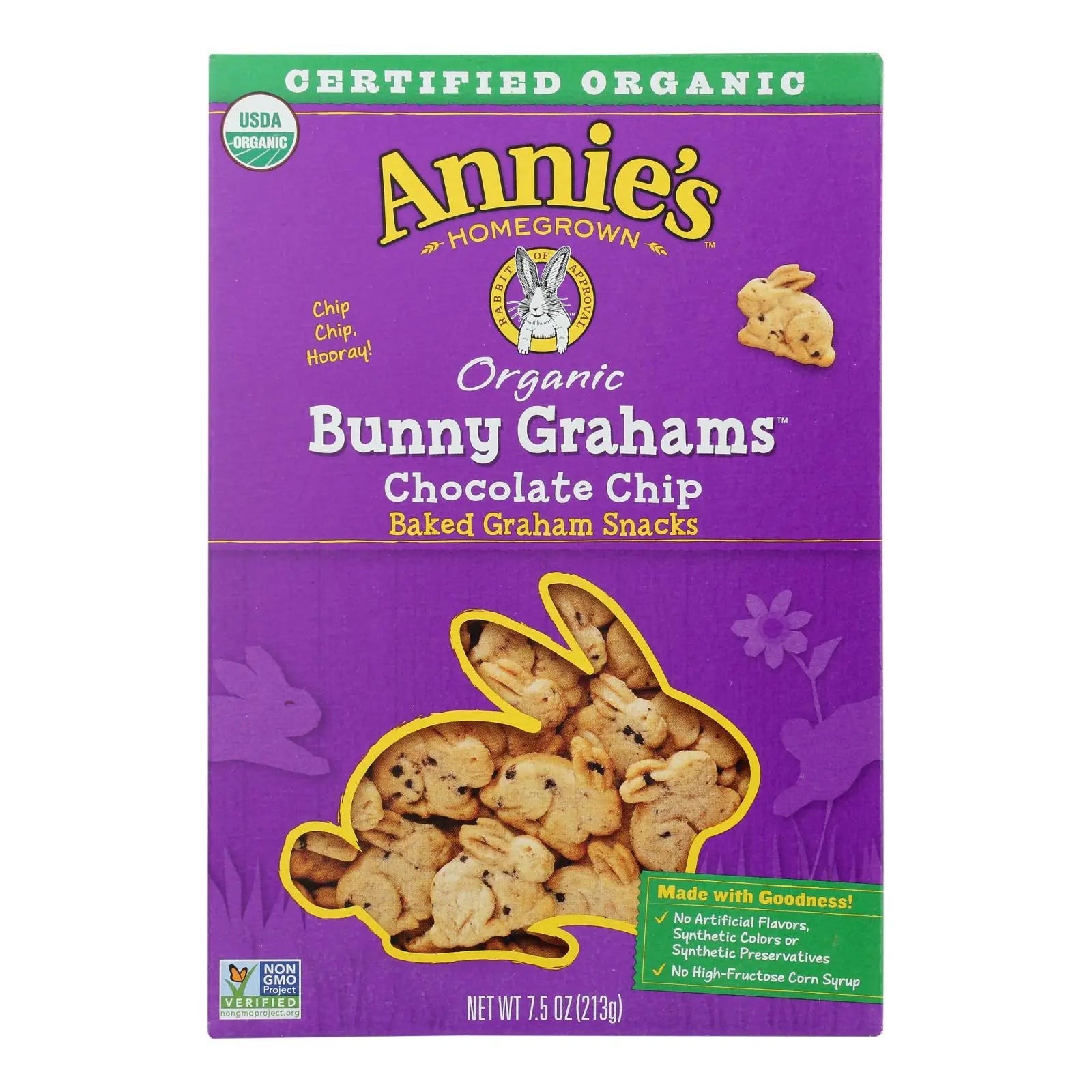 Annie's Homegrown Bunny Grahams Chocolate Chip - Case Of 12 - 7.5 Oz Annie's Homegrown