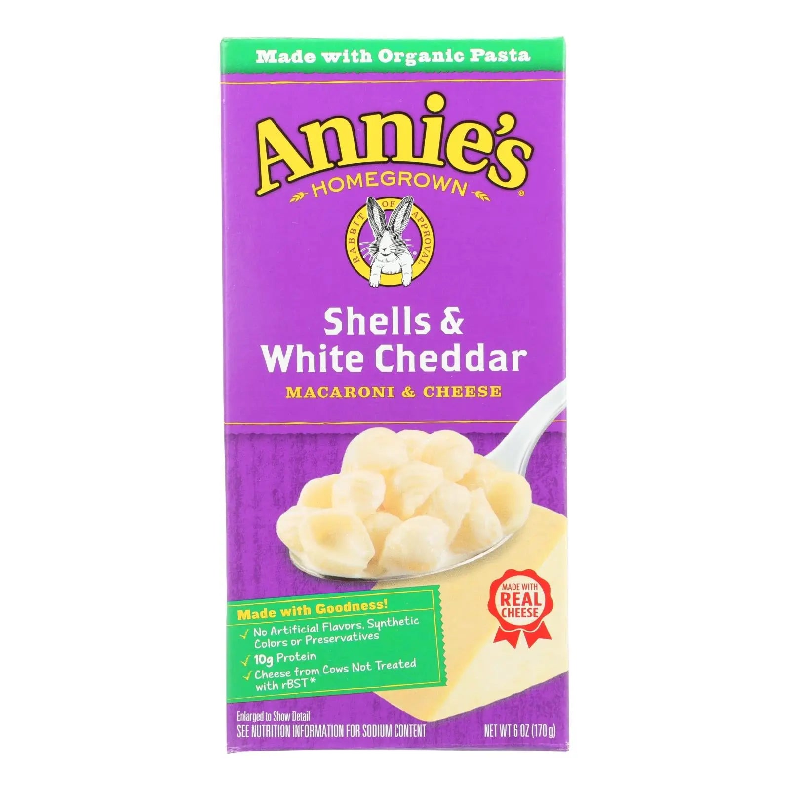 Annies Homegrown Macaroni And Cheese - Shells And White Cheddar - 6 Oz - Case Of 12 Annie's Homegrown