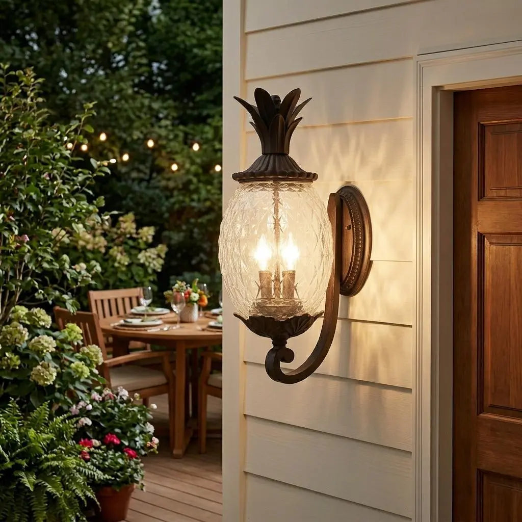 Antique Bronze Pineapple Wall Light Homeroots Outdoor