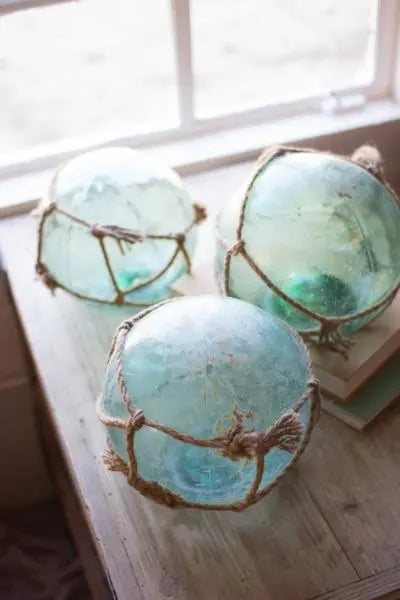 Antique Glass Float With Rope Kalalou