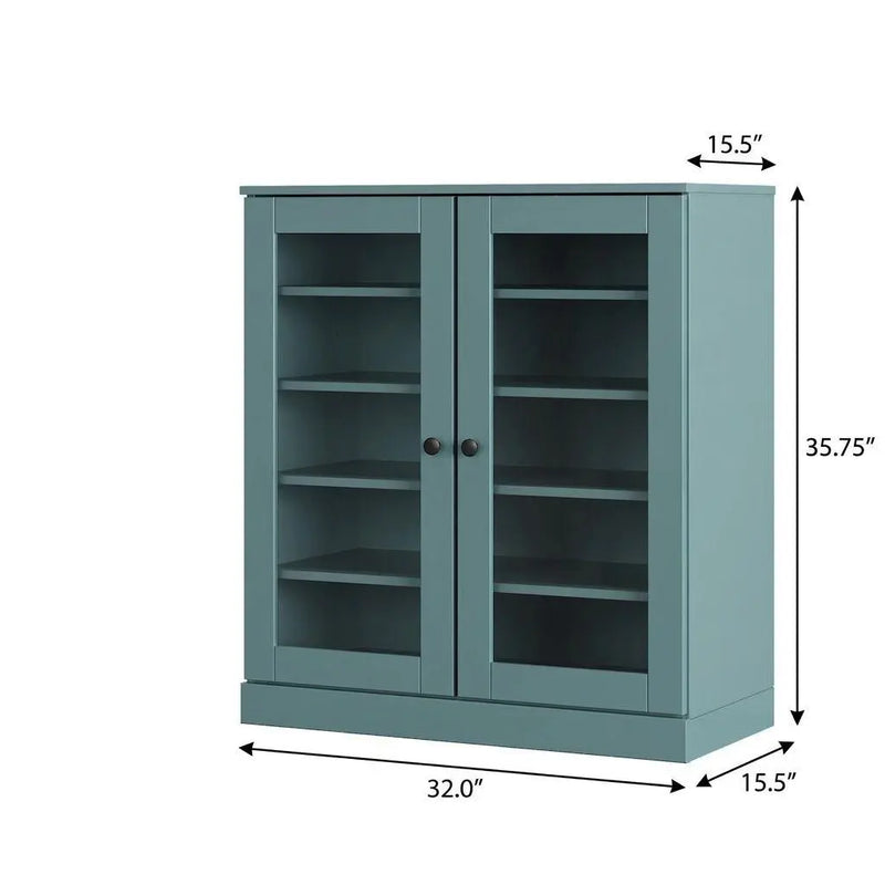 Aqua Twenty Pair Solid WoodShoe Storage Cabinet Homeroots Organization