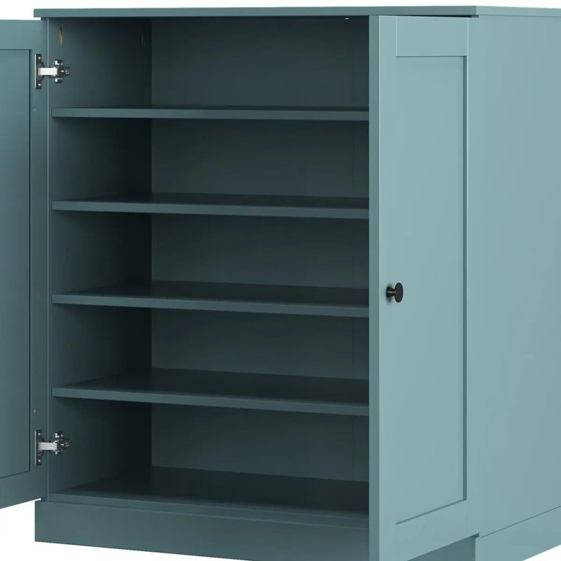 Aqua Twenty Pair Solid WoodShoe Storage Cabinet Homeroots Organization
