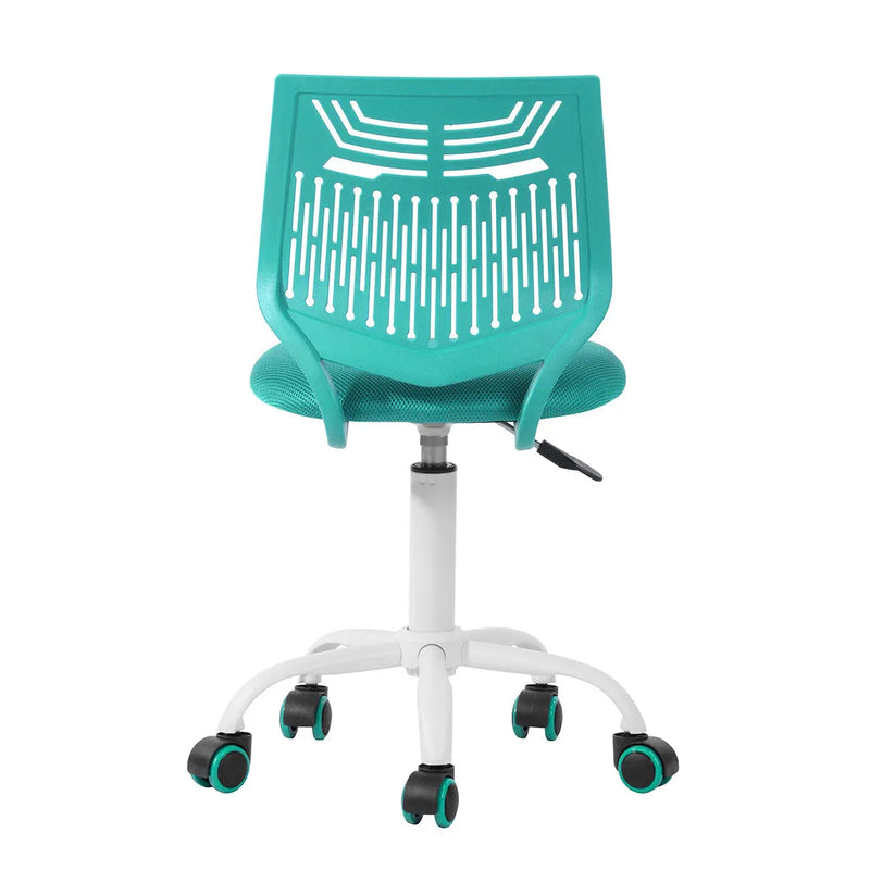 Aqua and White Adjustable Height Swivel Rolling Office Chair Homeroots Office