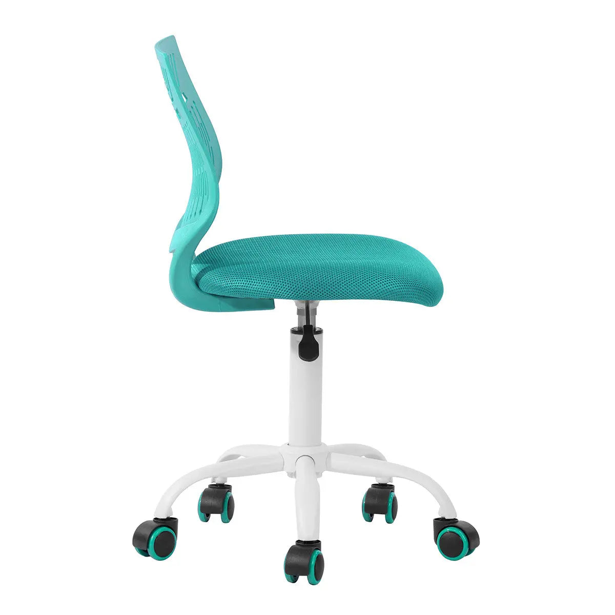Aqua and White Adjustable Height Swivel Rolling Office Chair Homeroots Office