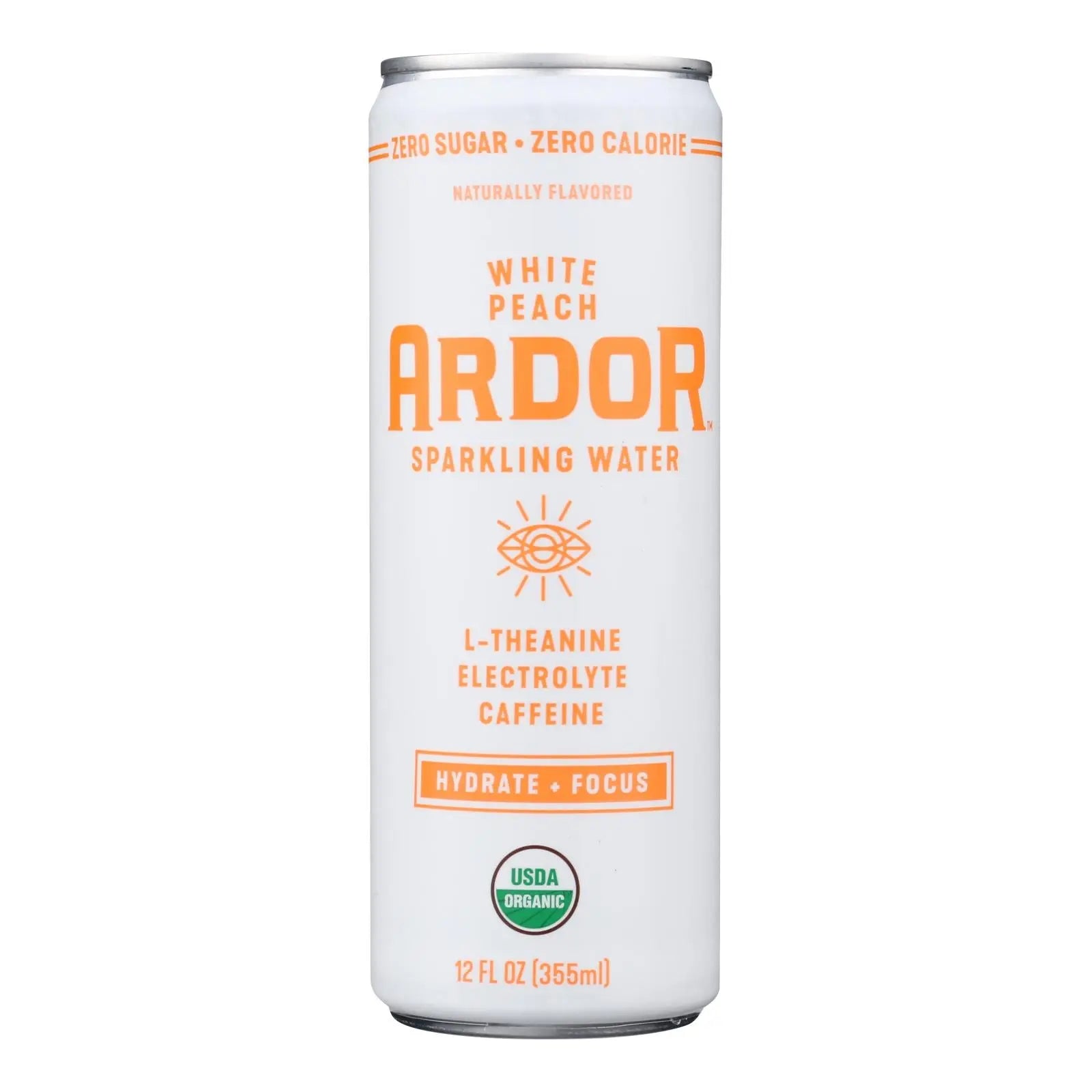 Ardor Sparkling Water - Spk Water Wht Peach Enrg - Case Of 12-12 Fz Ardor Sparkling Water