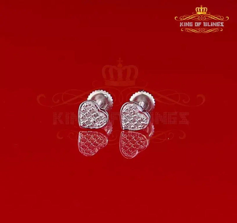 Aretes Para Hombre 925 Sterling Silver Carat Round Diamond Stud men's Earrings King Of Bling