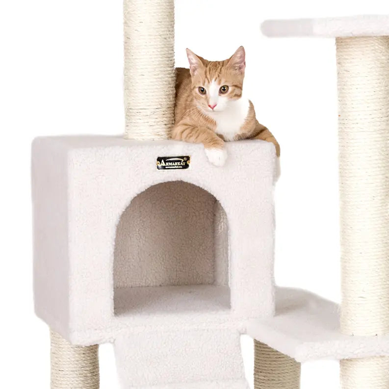 Armarkat Fleece Covered 53" High Cat tree, Real Wood B5301 AeroMark