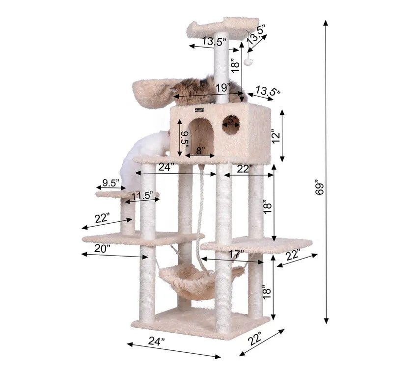 Armarkat Real Wood Multi Level Cat Tree Climber A6901 AeroMark