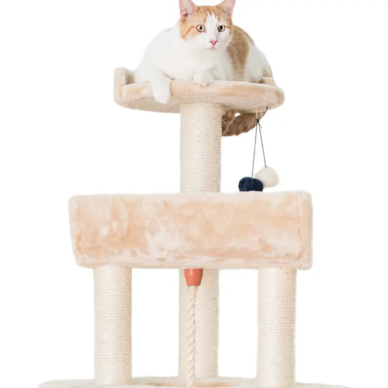 Armarkat Real Wood Spacious Thick Fur Cat Tower W Lounge AeroMark