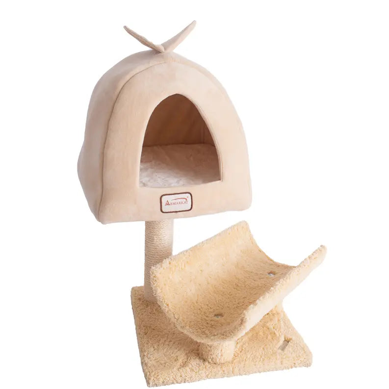 Armarkat X3007 Cat Condo, Real Wood Cat Scratching Post AeroMark